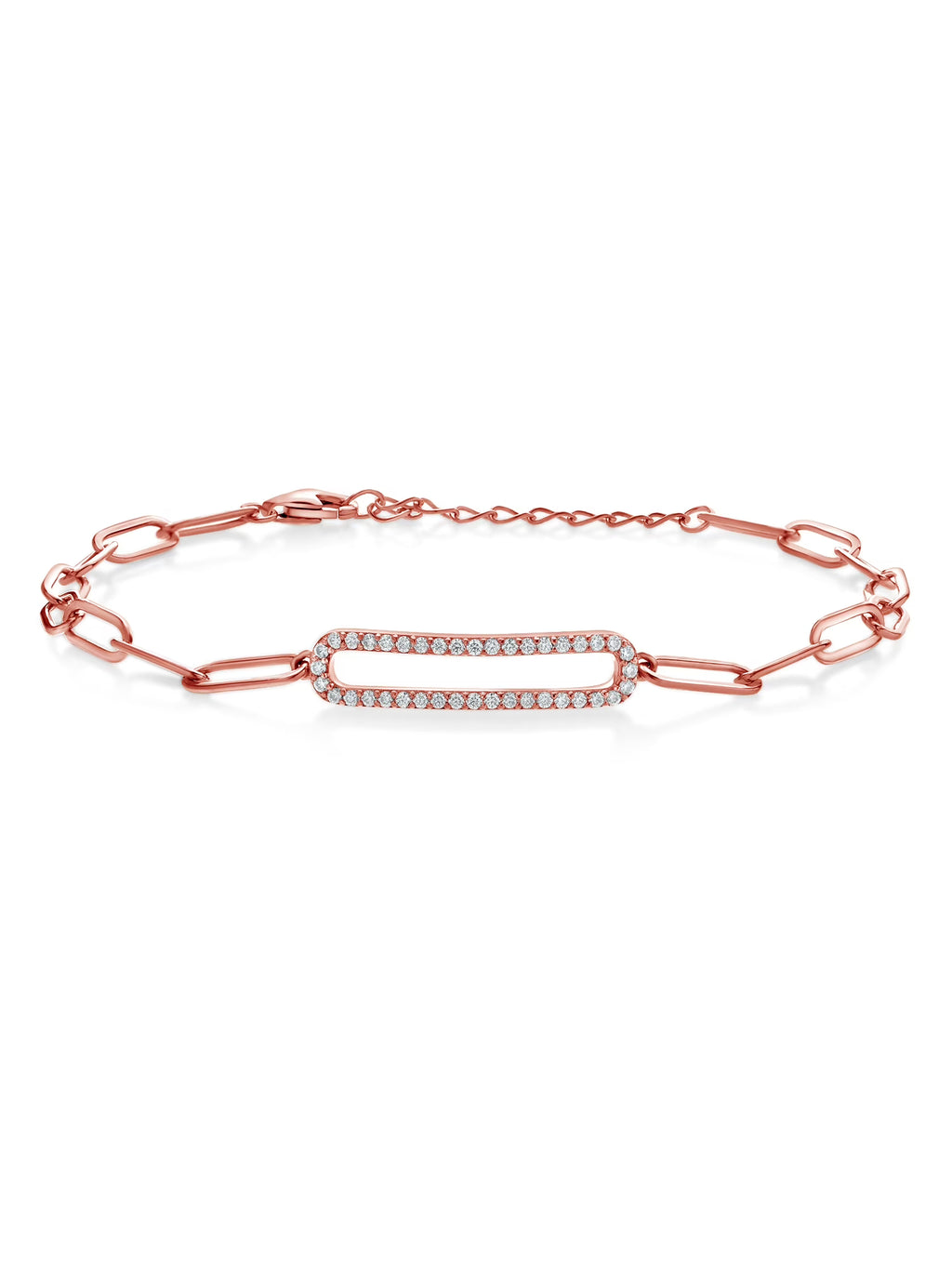 18K Rose Gold Plated Silver Moissanite Tennis Bracelet V4635
