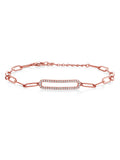 18K Rose Gold Plated Silver Moissanite Tennis Bracelet V4635