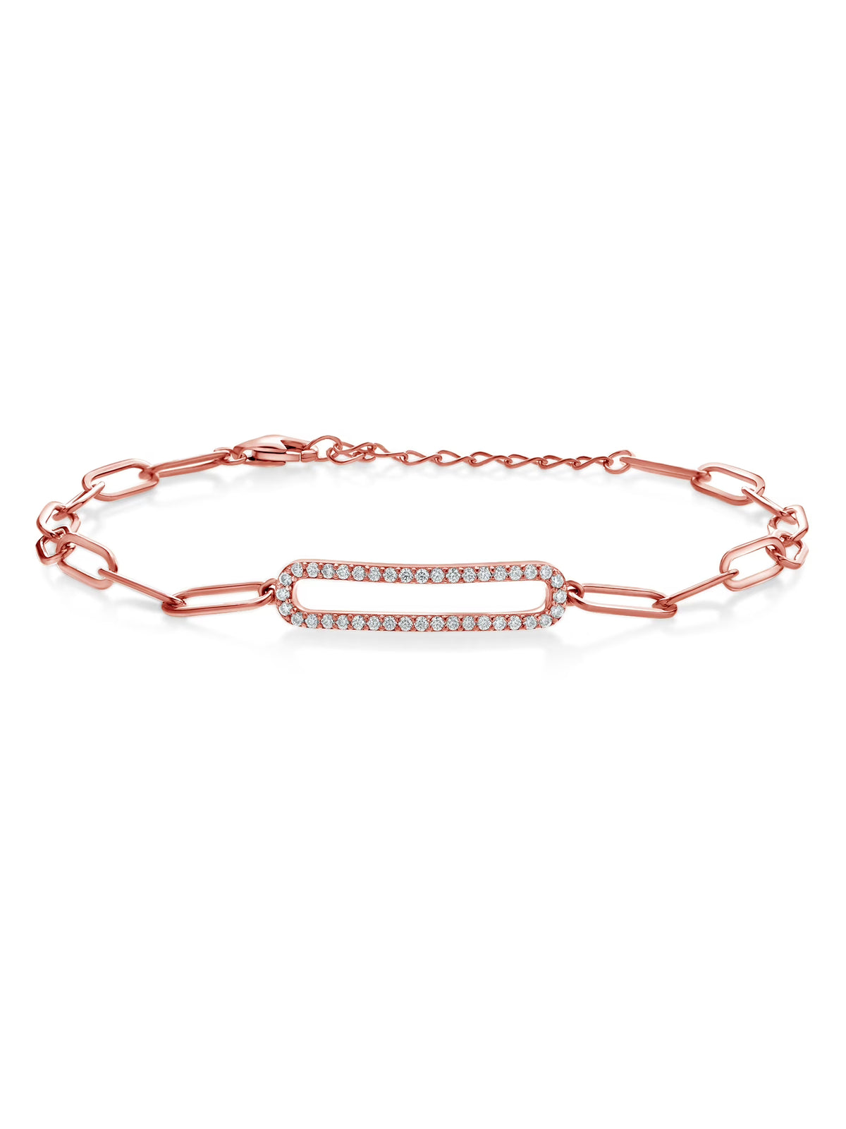 18K Rose Gold Plated Silver Moissanite Tennis Bracelet V4635