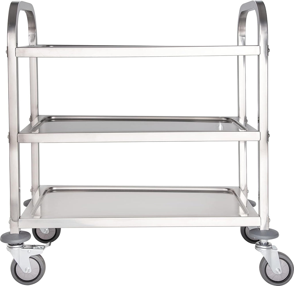 3 Shelf Stainless Steel Utility Cart, 400 Pound Capacity C21571
