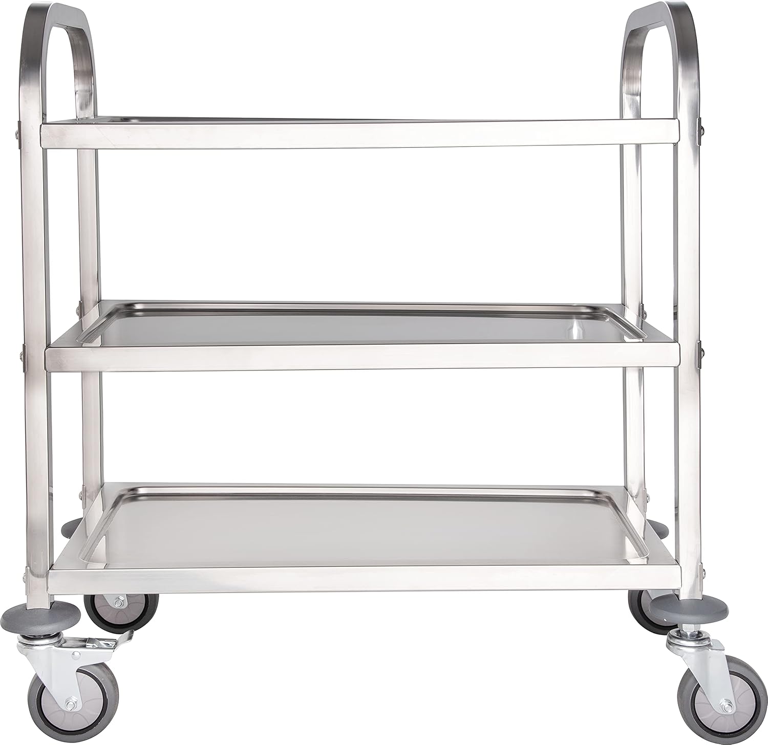 3 Shelf Stainless Steel Utility Cart, 400 Pound Capacity C21571