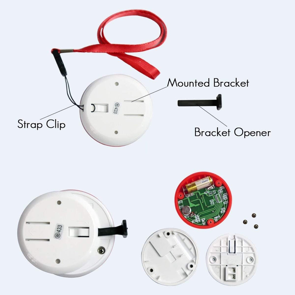 3 Receiver+3 Call Buttons Caregiver Pagers Emergency Call Button Alert System O585551