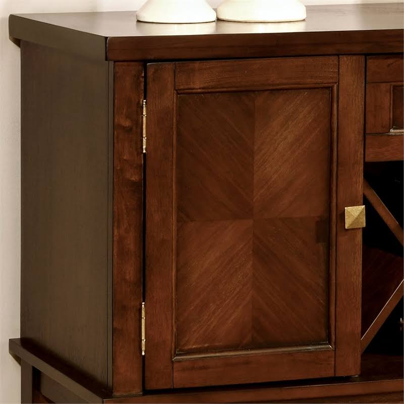 Solid Wood 1-Drawer Server in Brown Cherry X851124