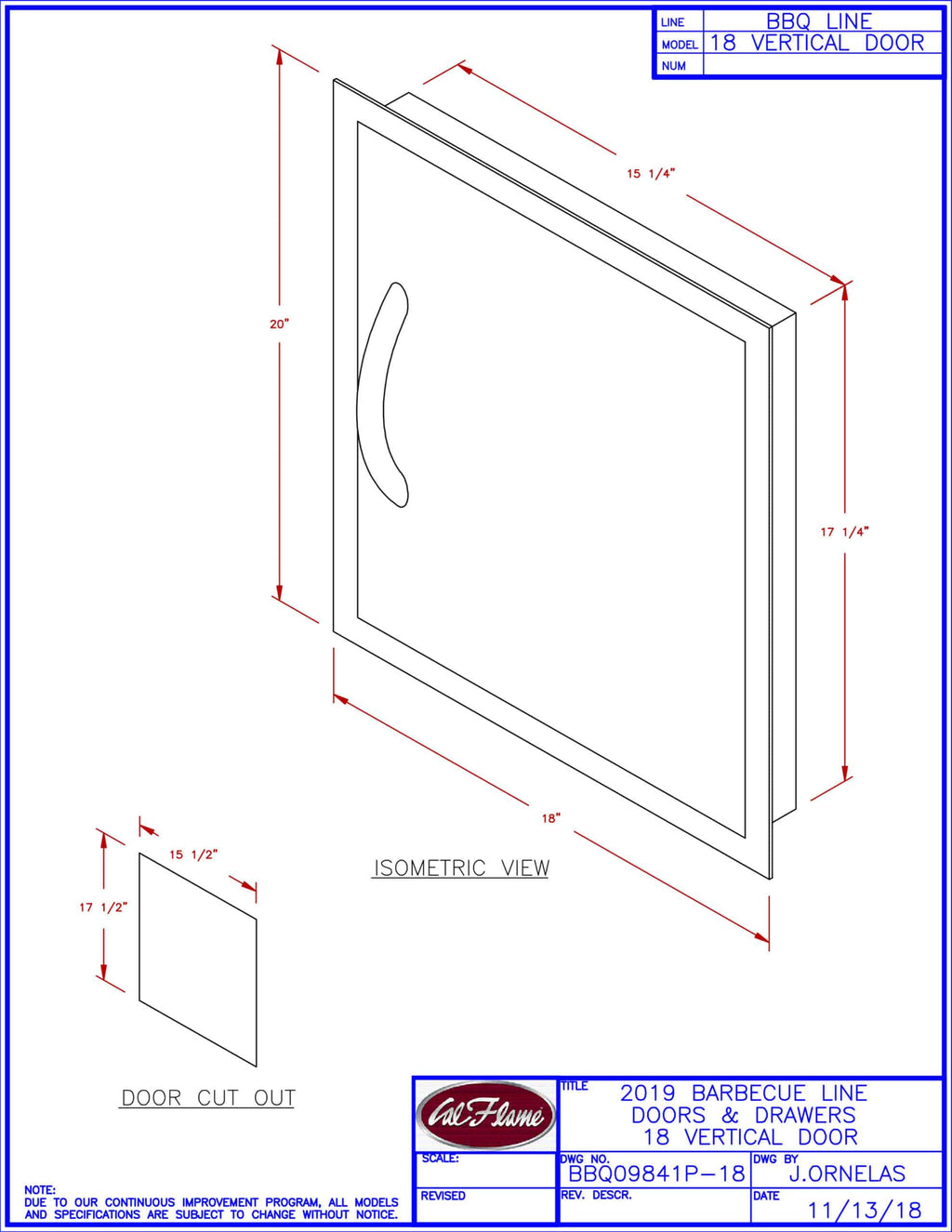 18-inch Vertical Door BBQ S678