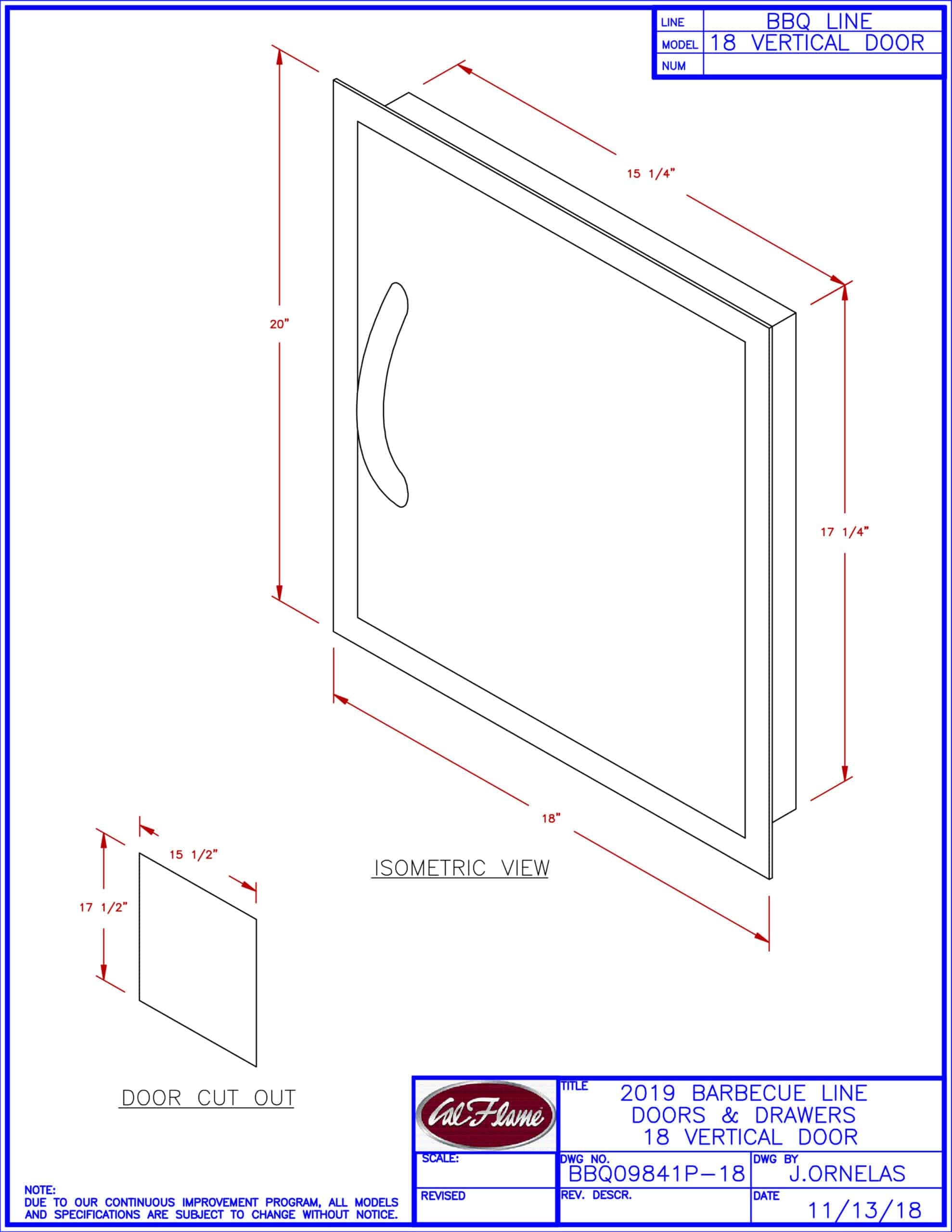18-inch Vertical Door BBQ S678
