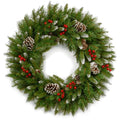 24" Unlit Frosted Berry Christmas Wreath D4852