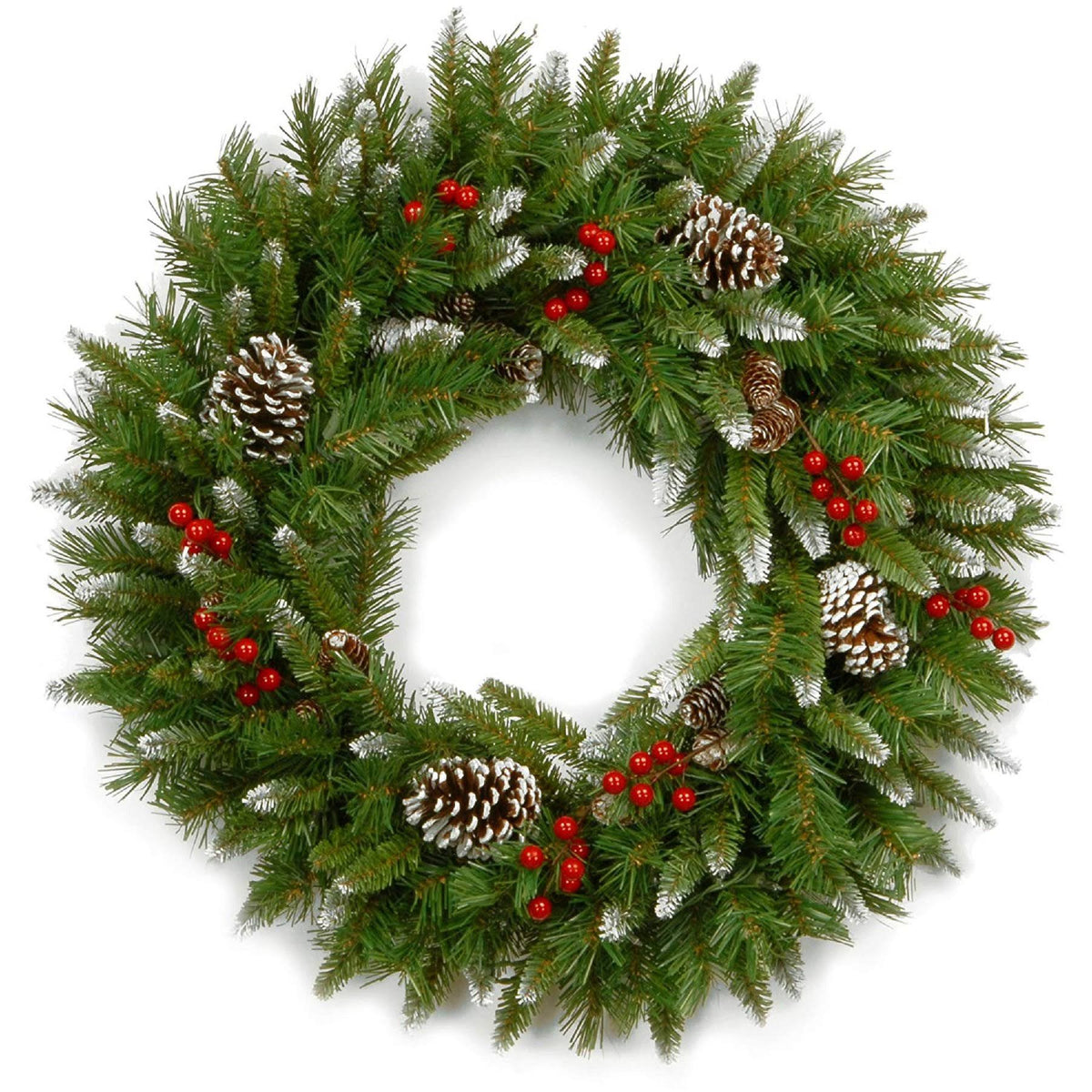 24" Unlit Frosted Berry Christmas Wreath D4852