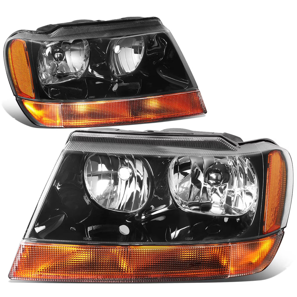 Black Housing Amber Side Headlight Headlamps for Jeep Grand Cherokee I429