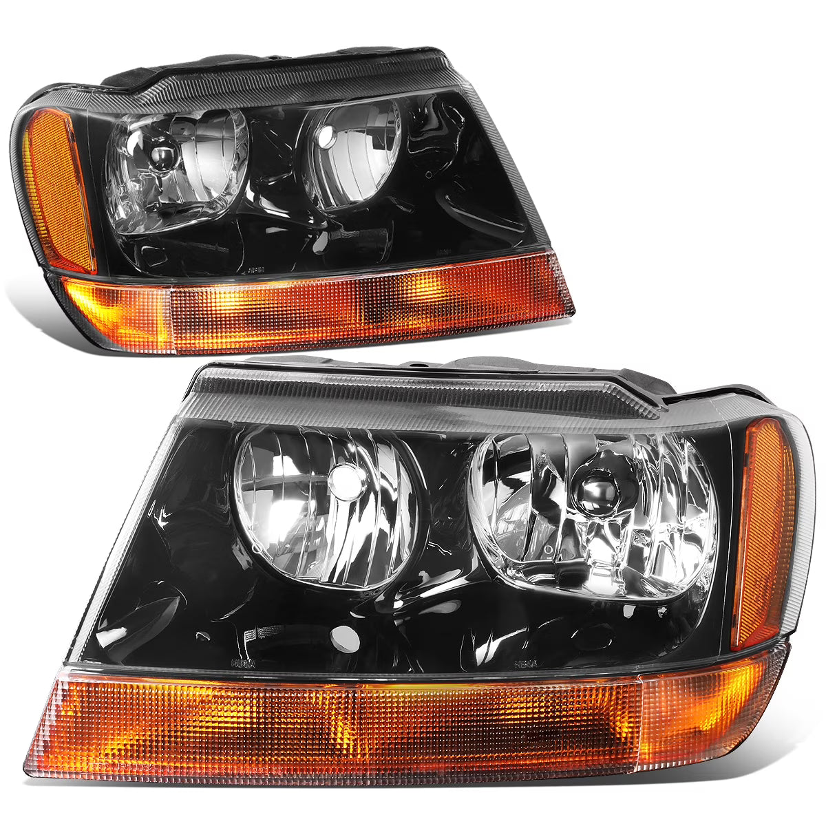 Black Housing Amber Side Headlight Headlamps for Jeep Grand Cherokee I429