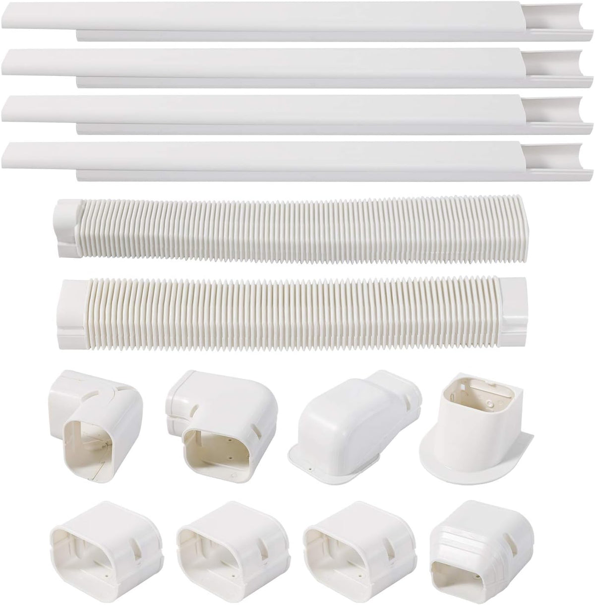 4 inch 17 Ft PVC Decorative Pipe Line Cover Kit, White, Pack of 2 K420680