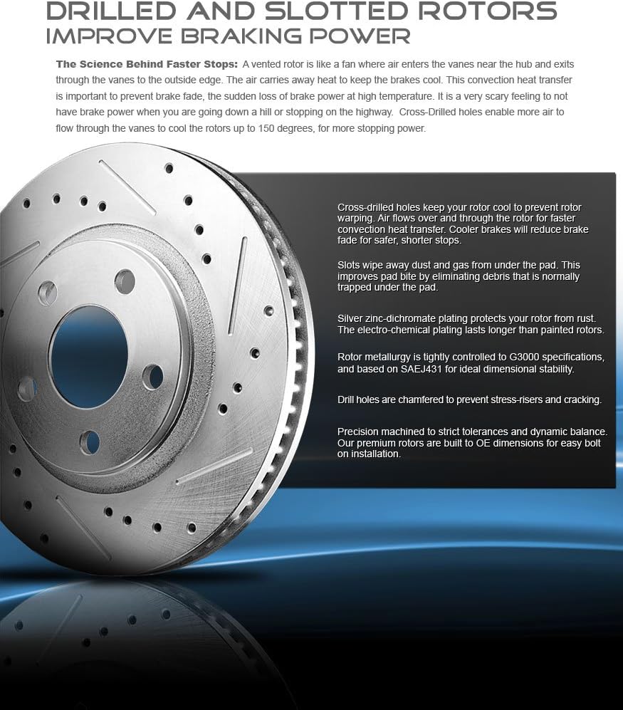 6 Lug Rotors + Ceramic Brake Pads + Clips A20009