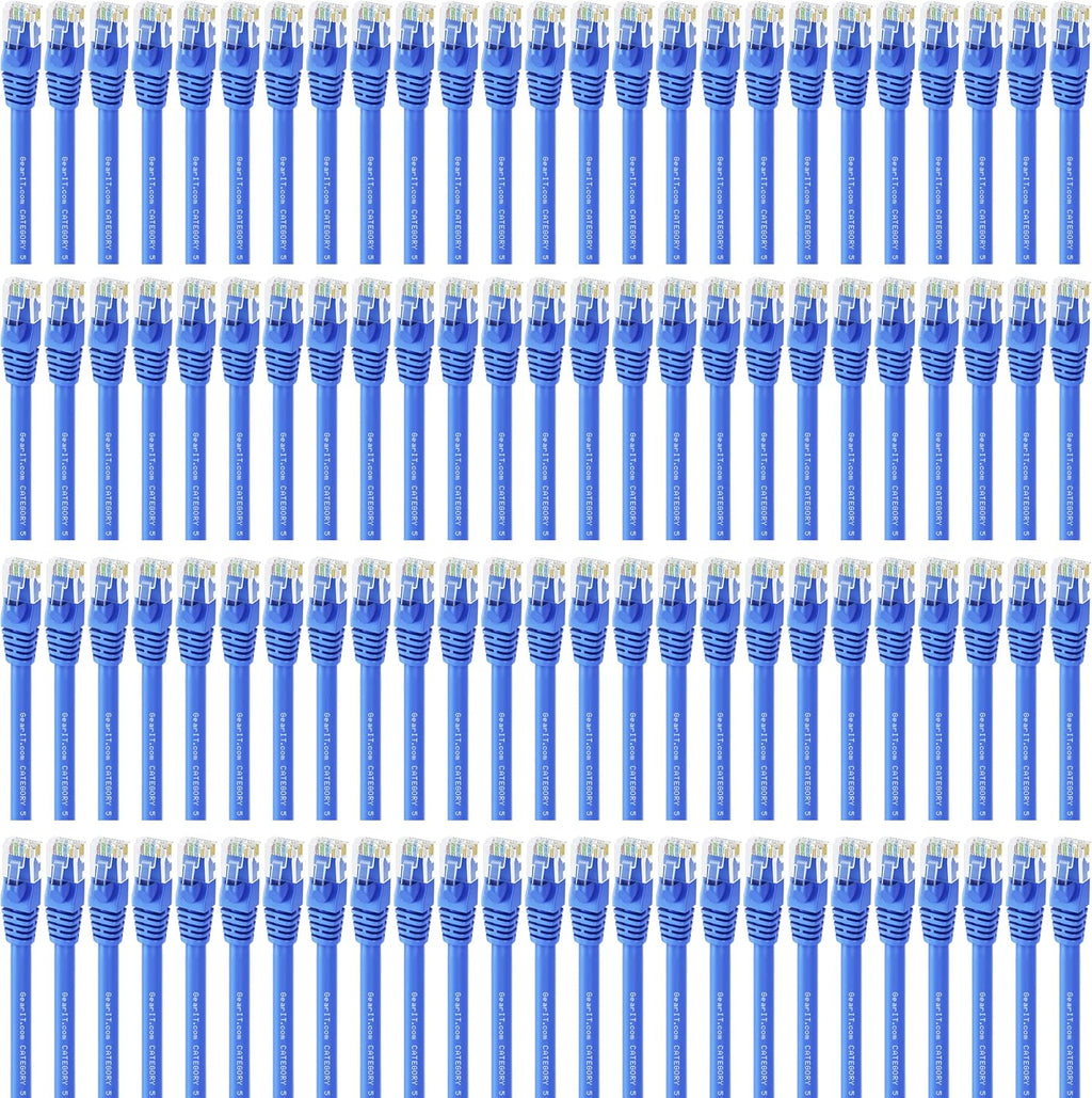 10 Pack Cat5e Ethernet Patch Cable 10 Feet Blue W530310