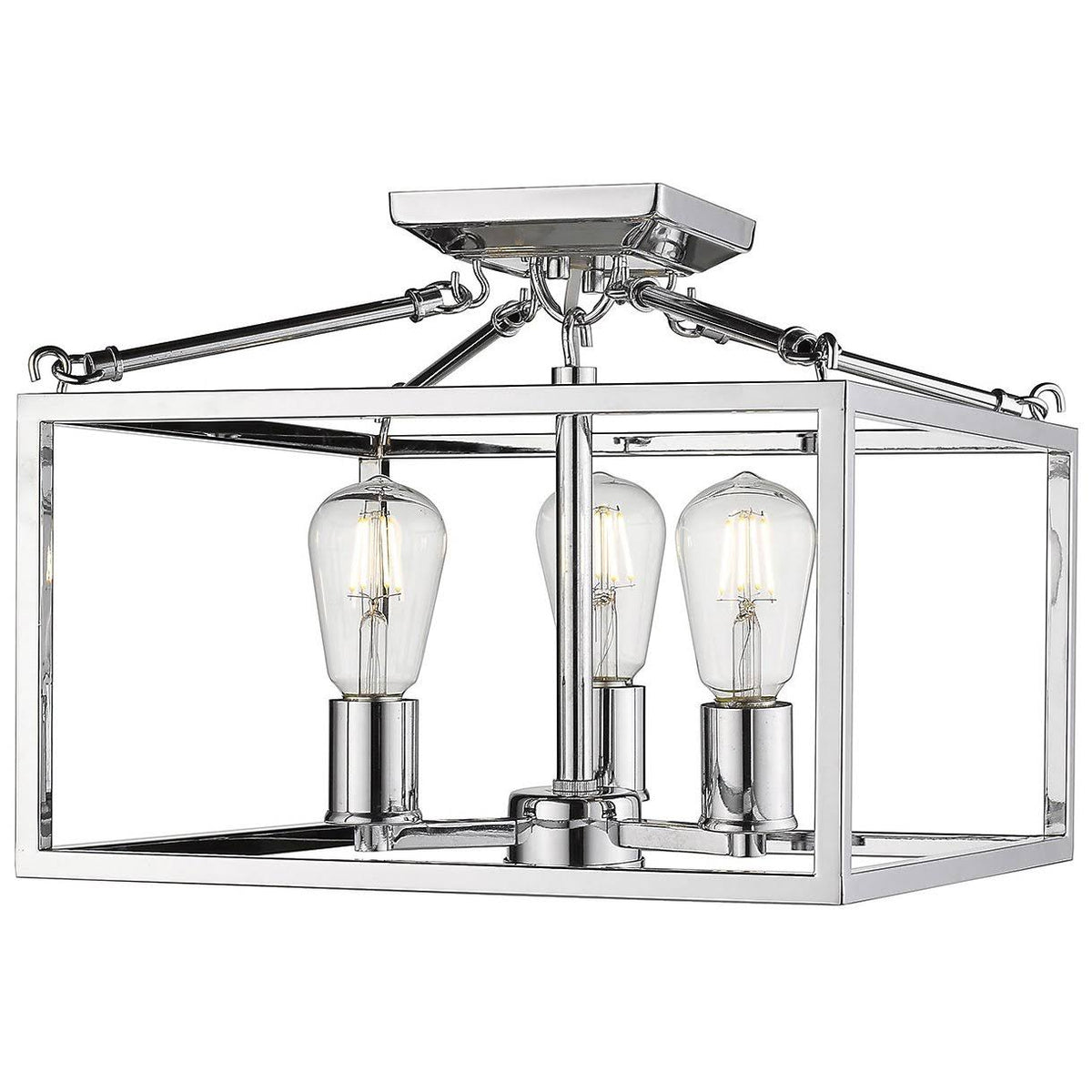 Black 3 Light Semi-Flush Mount O425184