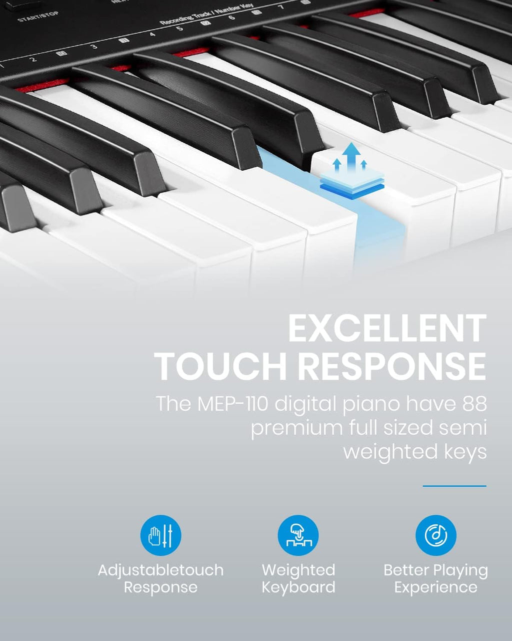 88-Key Semi-Weighted Digital Piano with Sustain Pedal L49480
