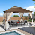 13x10 Outdoor Patio Gazebo Canopy Tent With Ventilated Double Roof And Mosquito Net N5263