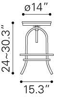 Distressed Natural Counter Stool E240