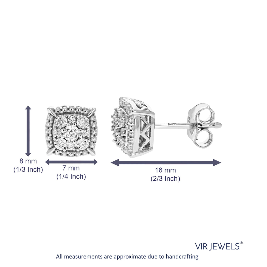 1/10 CTTW Lab Grown Diamond Stud Earrings in .925 Sterling Silver N4846