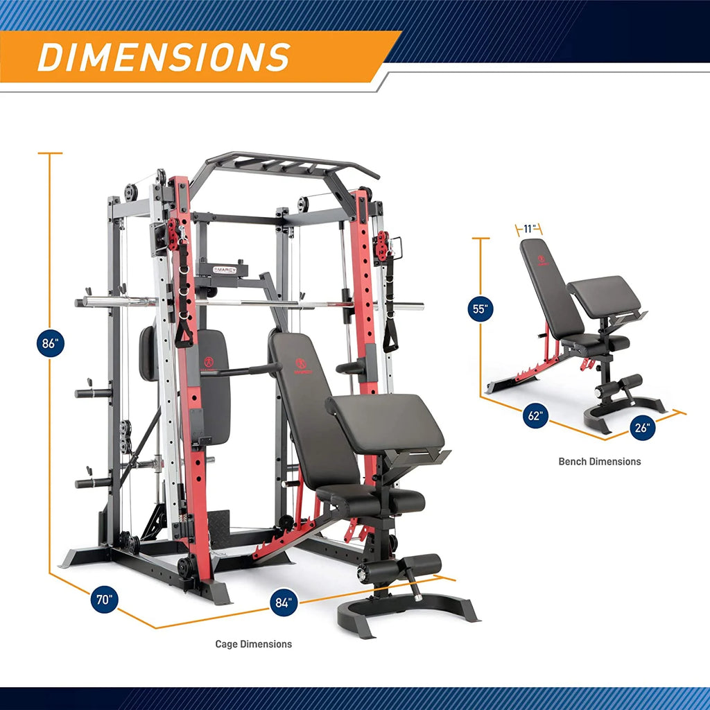 Smith Machine Cage System with Pull-Up Bar and Landmine Station B40328
