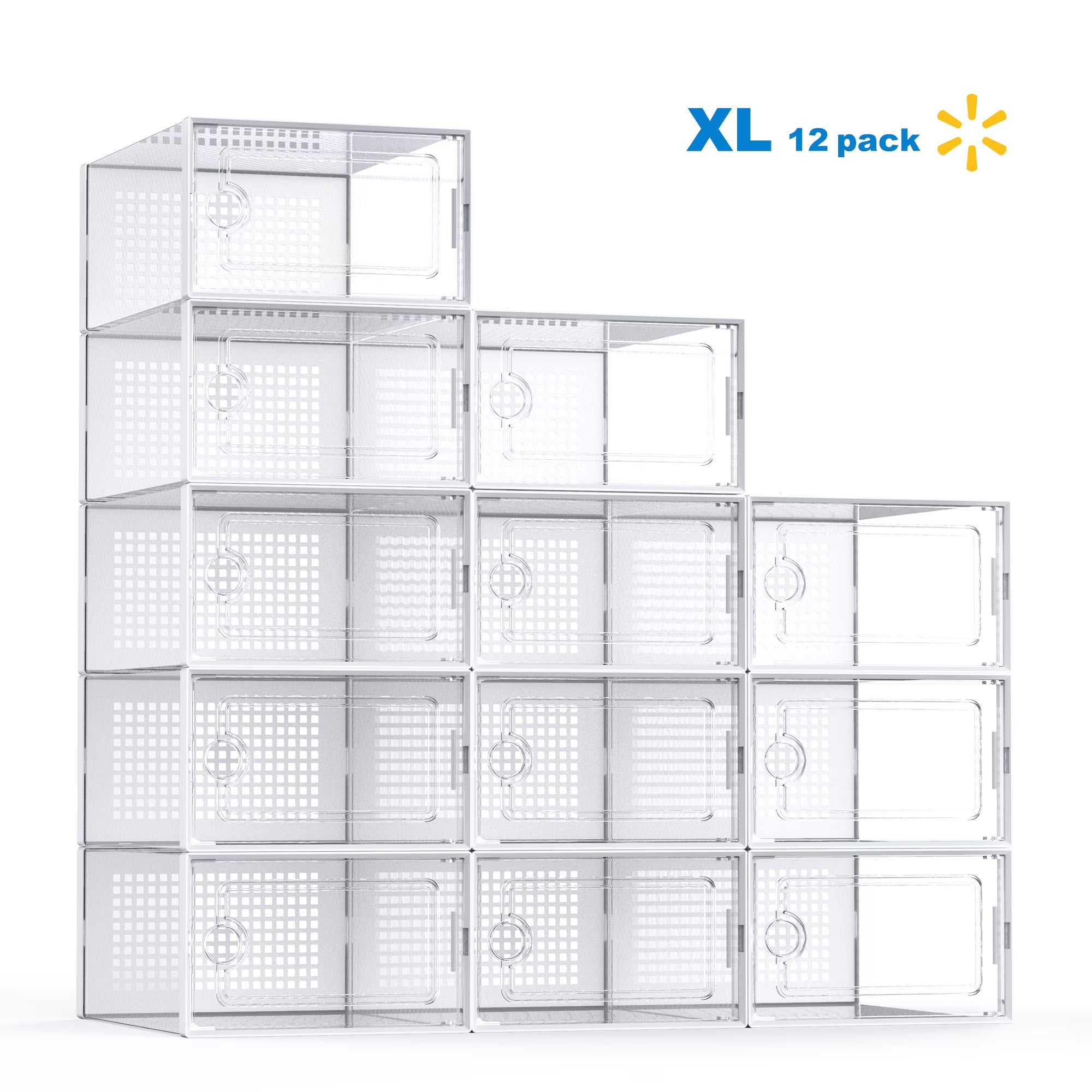 12 Pack Clear Stackable Shoe Storage Box Y8112