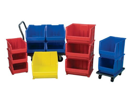 Grey Plastic Stacking Storage, Case of 4 P611