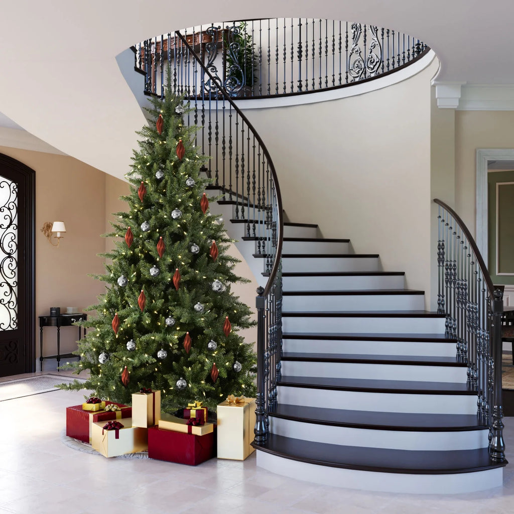 9.5' Artificial Christmas Tree with Multi-colored Lights O686028