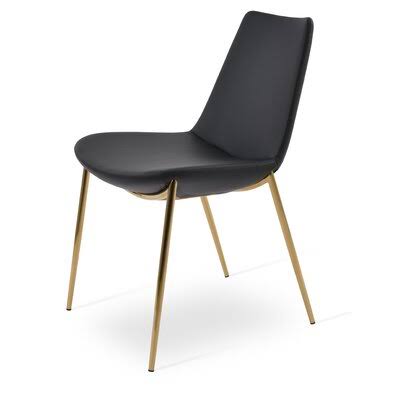 Bronze Gray Fabric Side Chair with Gray Powder Base F4724