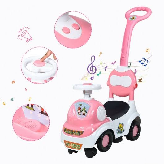 Pink Ride on Push Car with Music Box & Horn J183