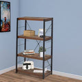 Metal Framed Wooden Etagere Bookcase I236