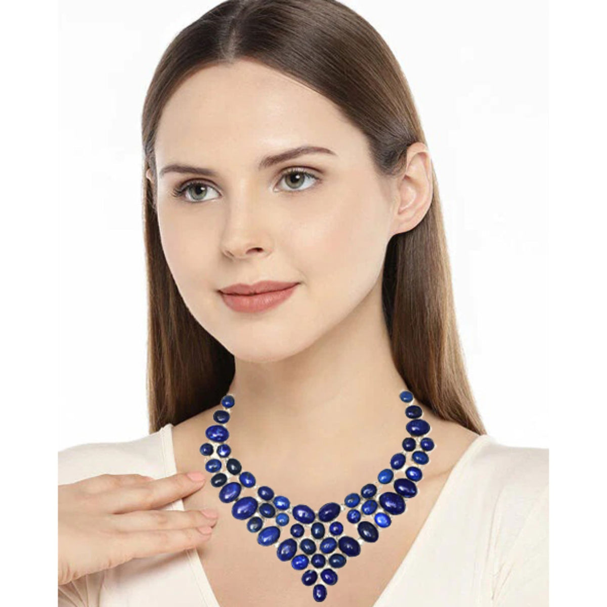 Lapis Lazuli Cabochon Gemstone Necklace S512040