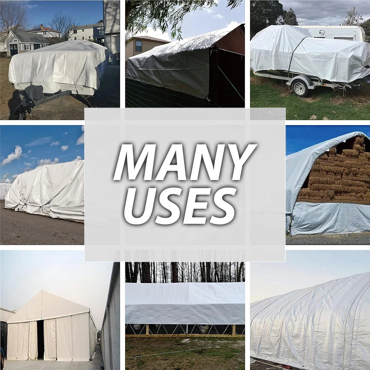 White 16’ x 20’ Polyethylene Tarp with Aluminum Grommets Z61851