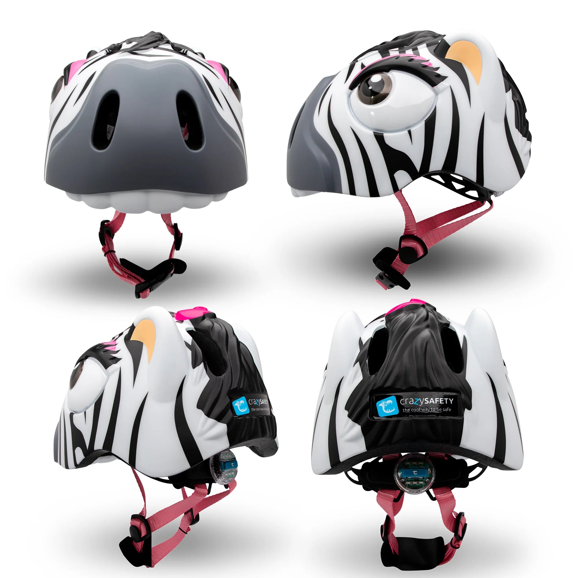 Black & White Zebra Kids Bike Helmet D9406