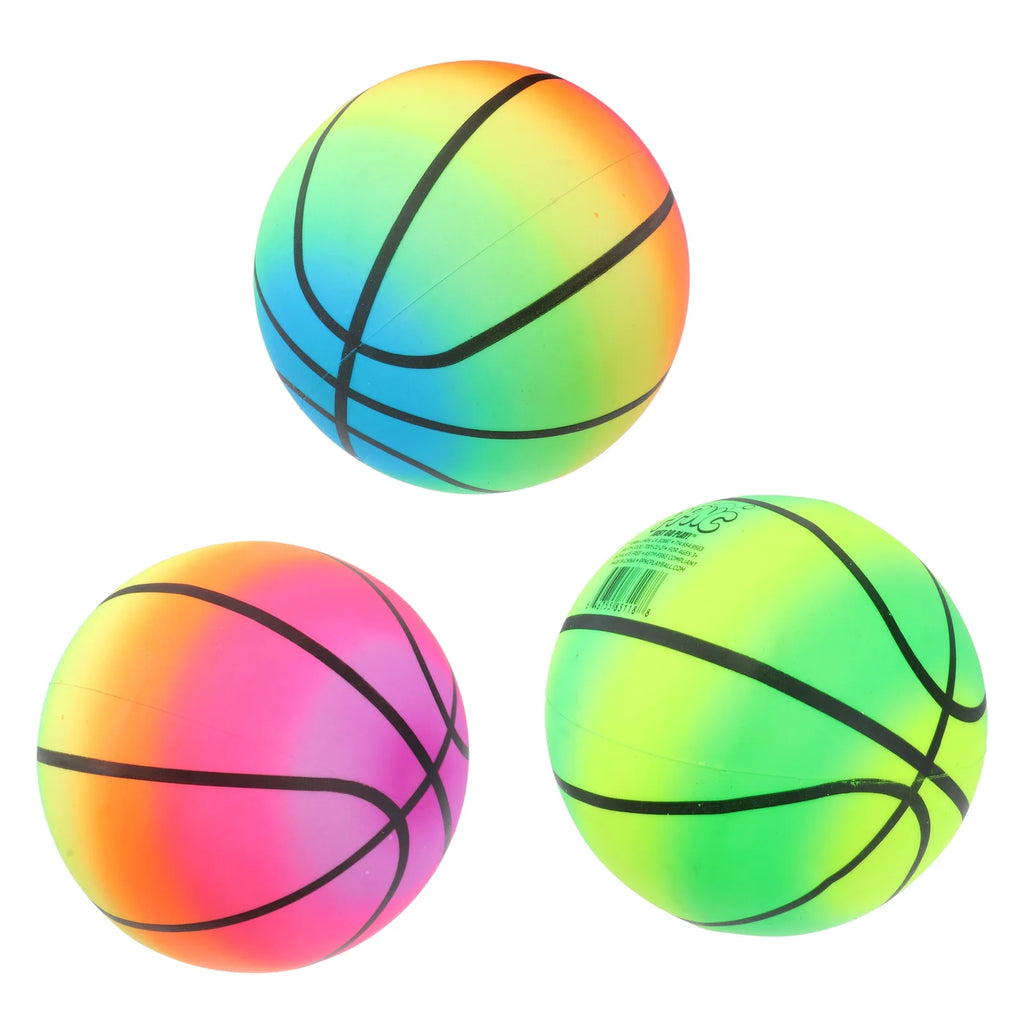 16 CM Rainbow Balls Elastic PVC Beach Play Ball Children Toy O16908