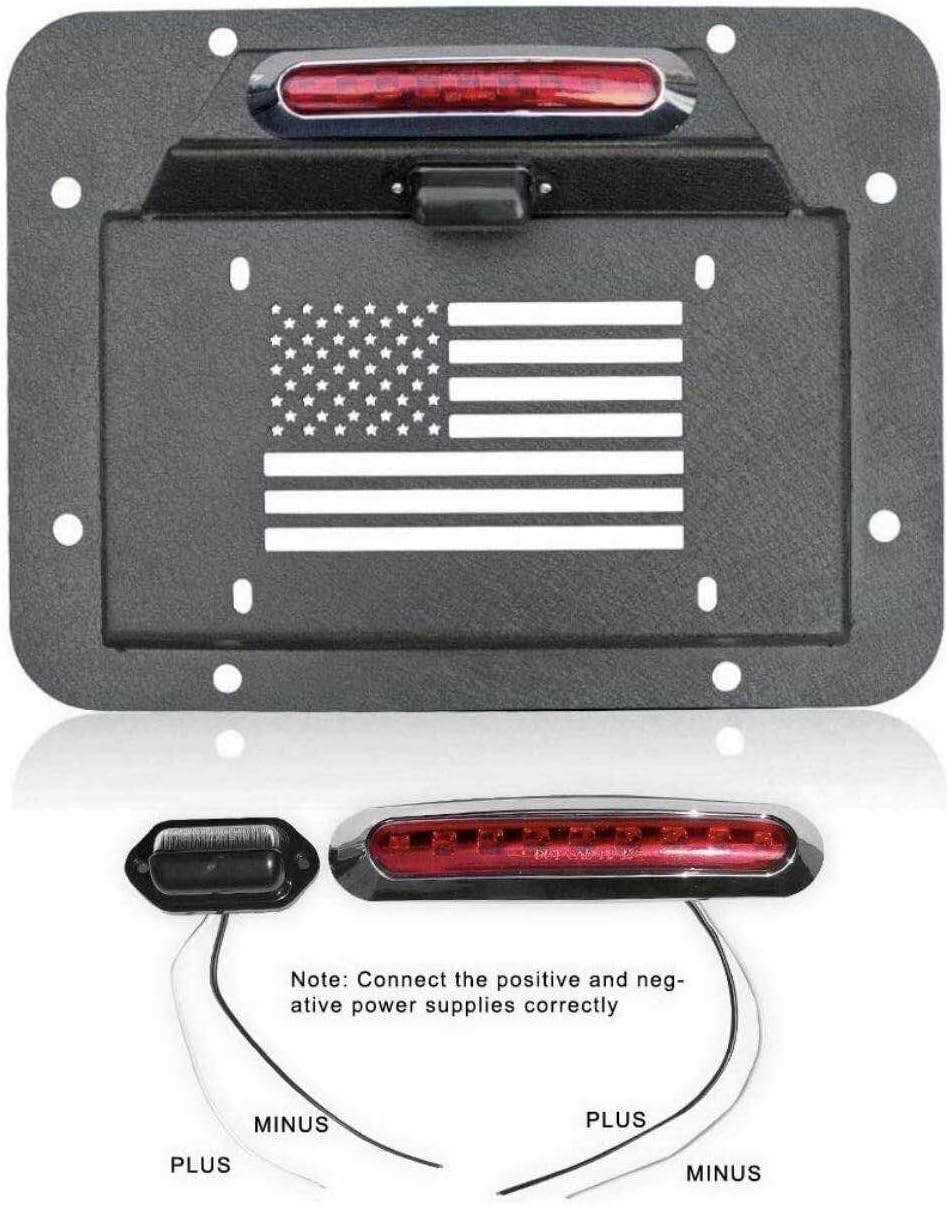 Spare Tire Delete License Plate Relocation with Plate Light and Third Brake Light Pack of 2 S458