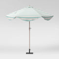 Turquoise Round Scalloped Patio Umbrella M198