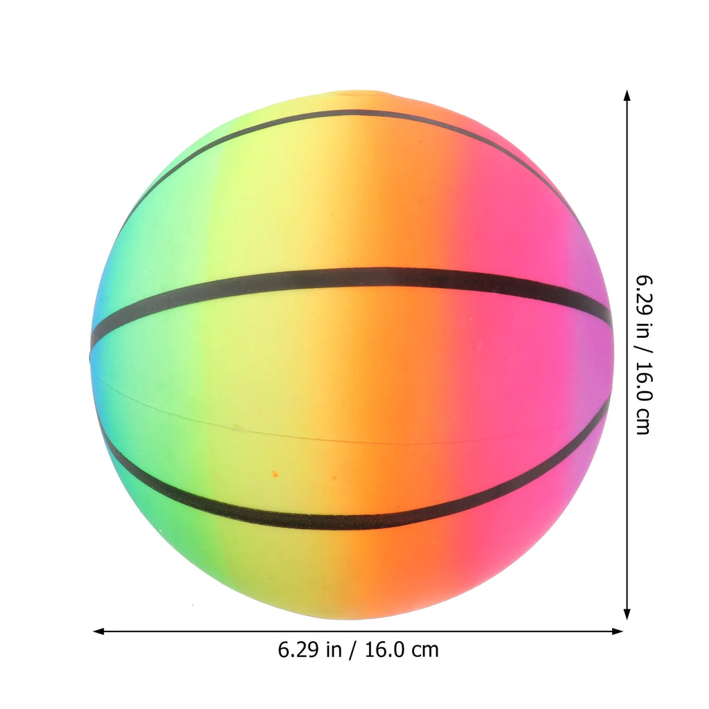 16 CM Rainbow Balls Elastic PVC Beach Play Ball Children Toy O16908