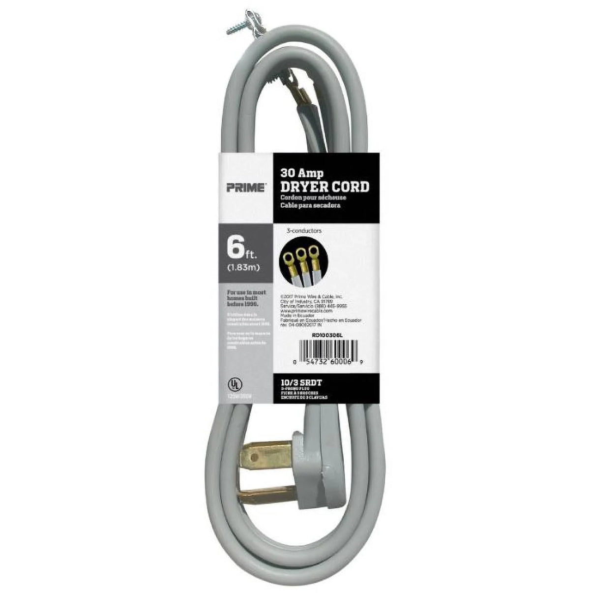 3 Pack 30 Amp 3-Wire Dryer Cord B360327