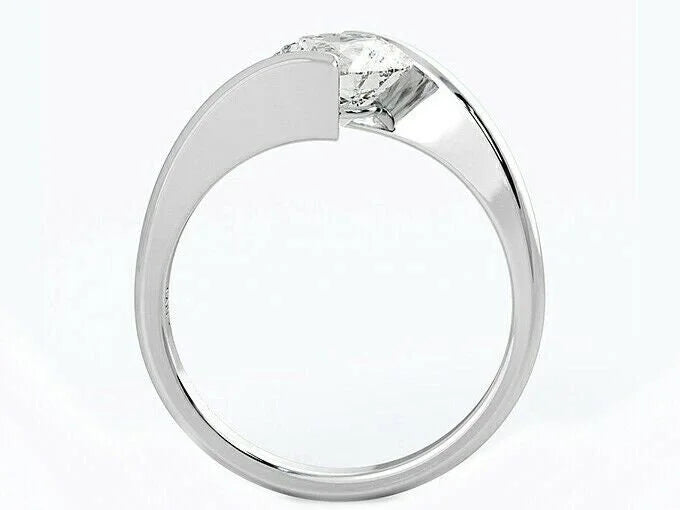 18K White Gold Plated Moissanite Engagement Ring T8043