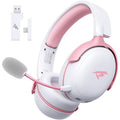 Wireless Gaming Headset with Bluetooth 5.4, 53MM Stereo Sound, 65H Battery, ENC Noise Canceling Mic Black&Red W465