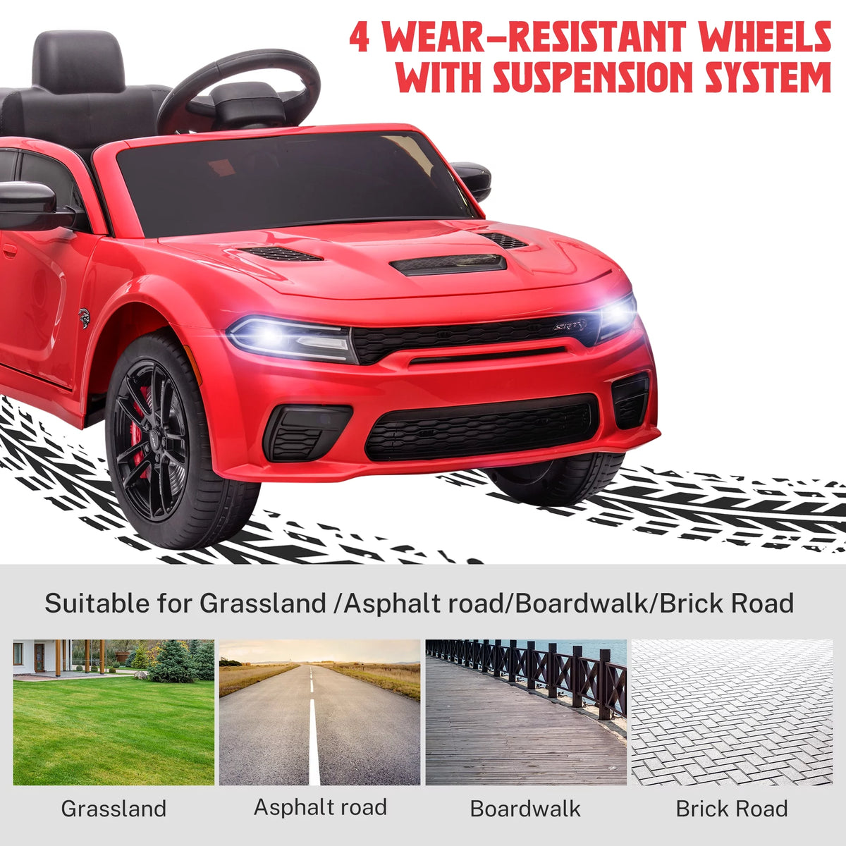 Red 12V Battery Powered Ride On Car with Parent Remote Control W131