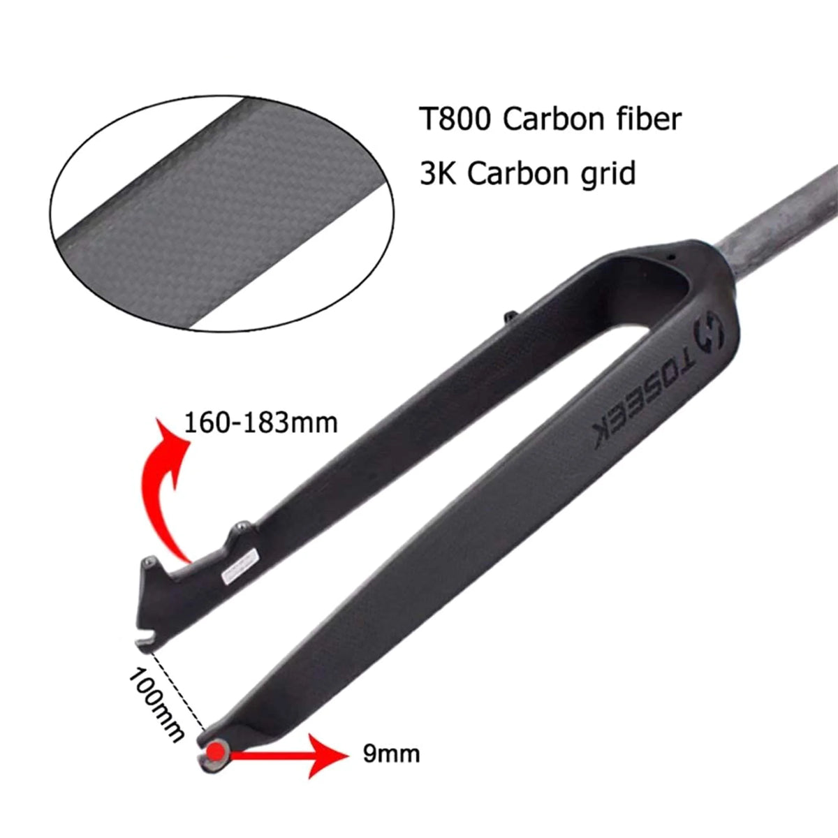 MTB Rigid Fork 1-1/8" Full Carbon Fiber Disc Brake Fork 26/27.5/29'' Straight Tube Mountain Bike Front Forks L643630
