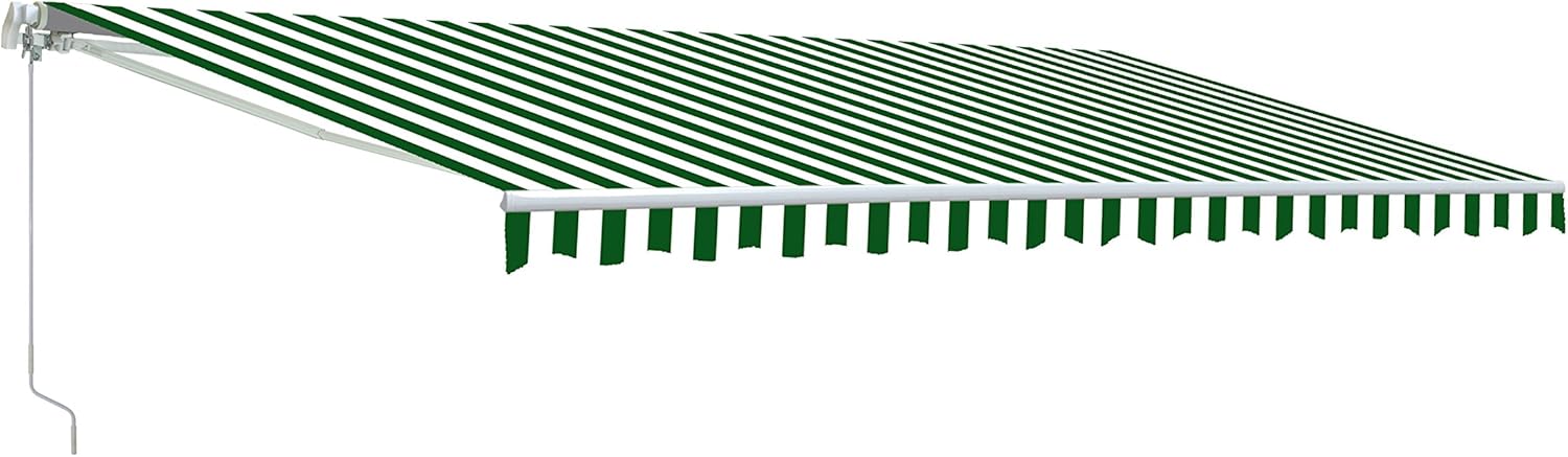 Blue and White Striped Retractable Patio Awning 13 x 10 Feet N382253