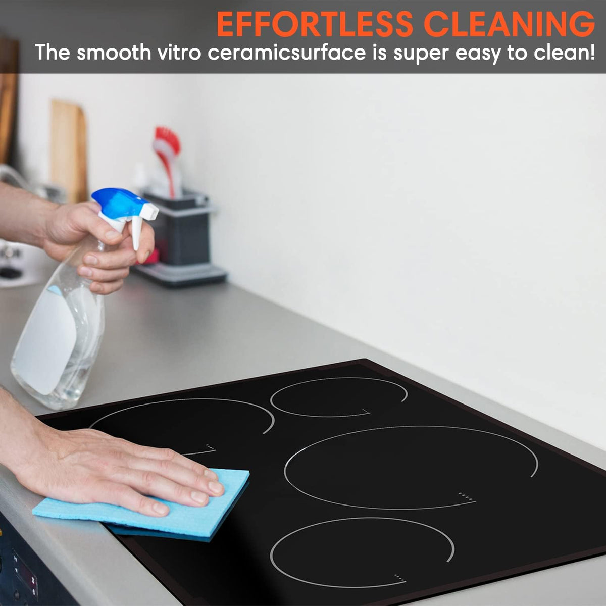Induction Cooktop with 4 Burners Smoothtop Ceramic Glass F703459