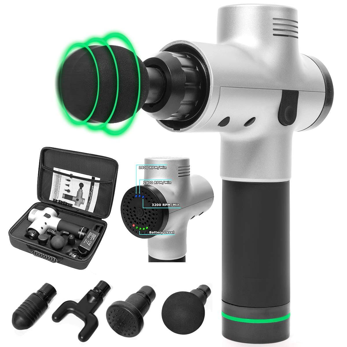 Handheld Cordless Deep Percussion Massage Gun with Case H425