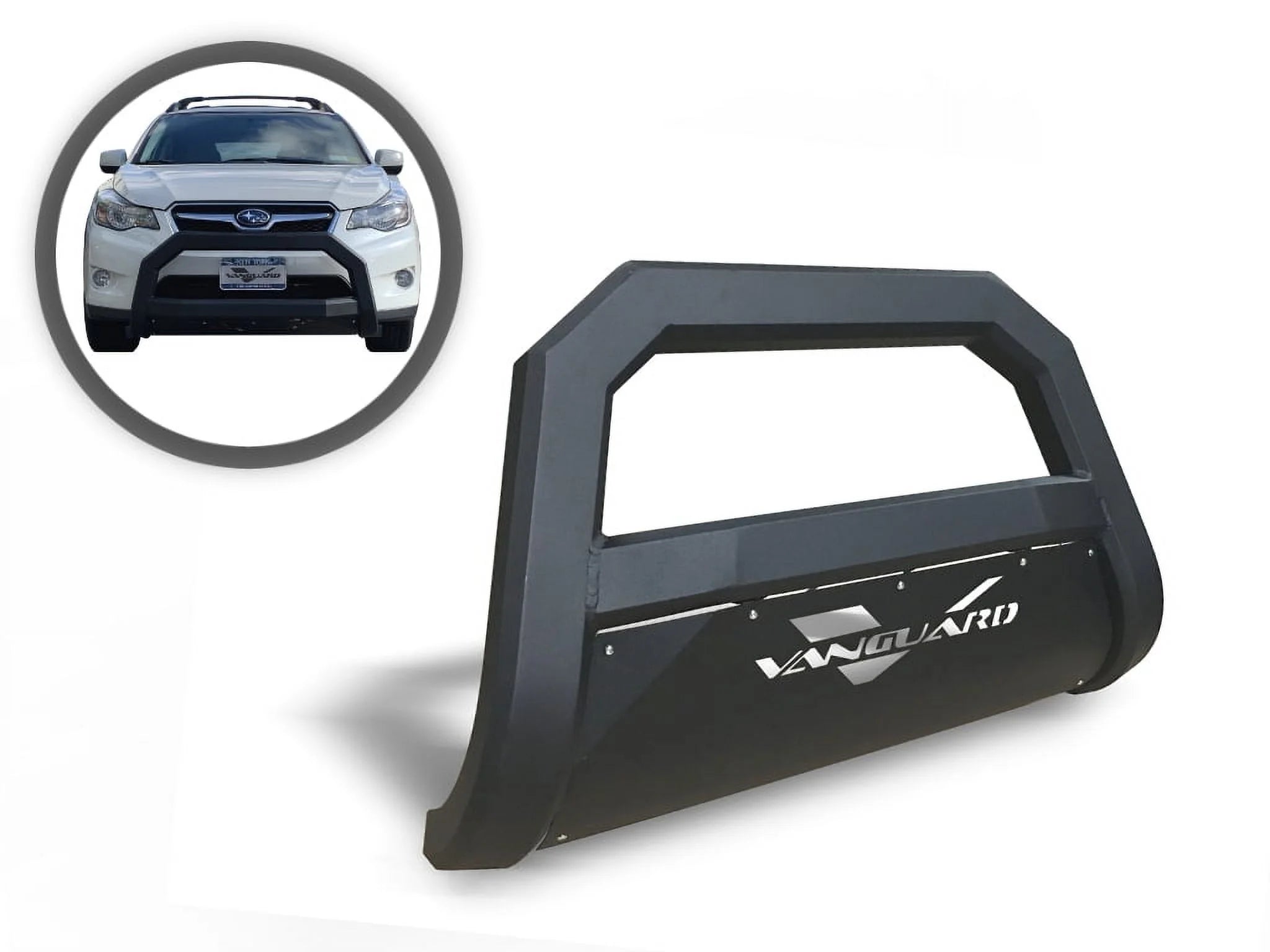 Black Powdercoat Bull Bar with 4.5in Round LED Kit R8066