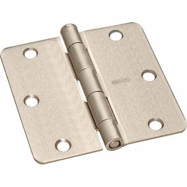 Stanley 3-1/2x22 Long x 3-1/2x22 Wide Grade 2 Steel Full Mortise Commercial Hinge - Satin Nickel Finish, 5 Knuckles, 6 Holes I99533