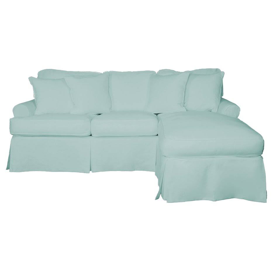 Ocean Blue Sofa with Chaise Slip Cover Only N77802