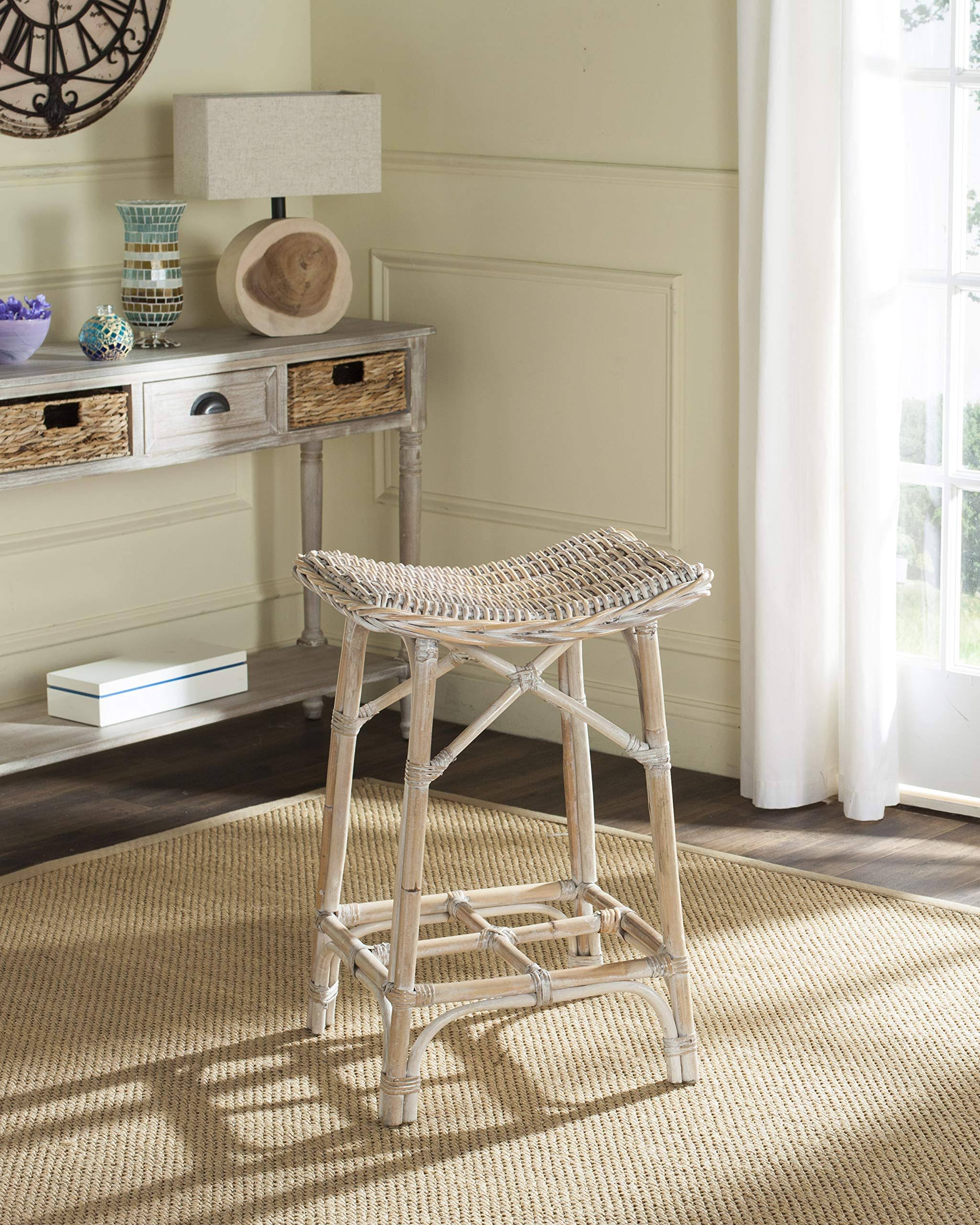 Natural Washed Wicker Bar Stool Q79868