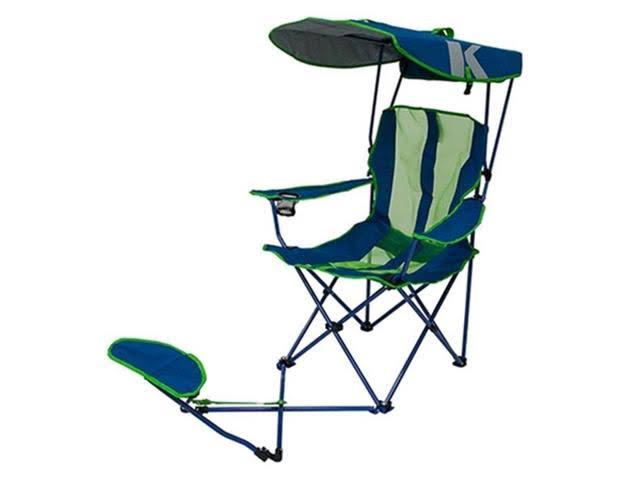 Navy Blue/Lime Green Canopy Camping Chair with Ottoman W152443