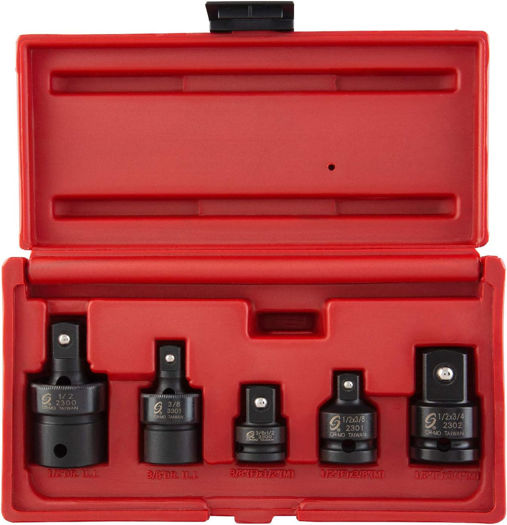 5 Pc. 3/8" & 1/2" Dr. Adapter and Universal Joint Impact Set Q8094