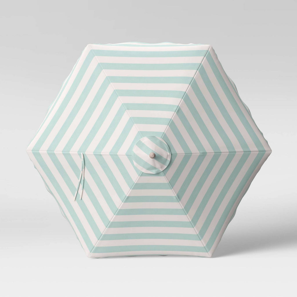 Turquoise Round Scalloped Patio Umbrella M198